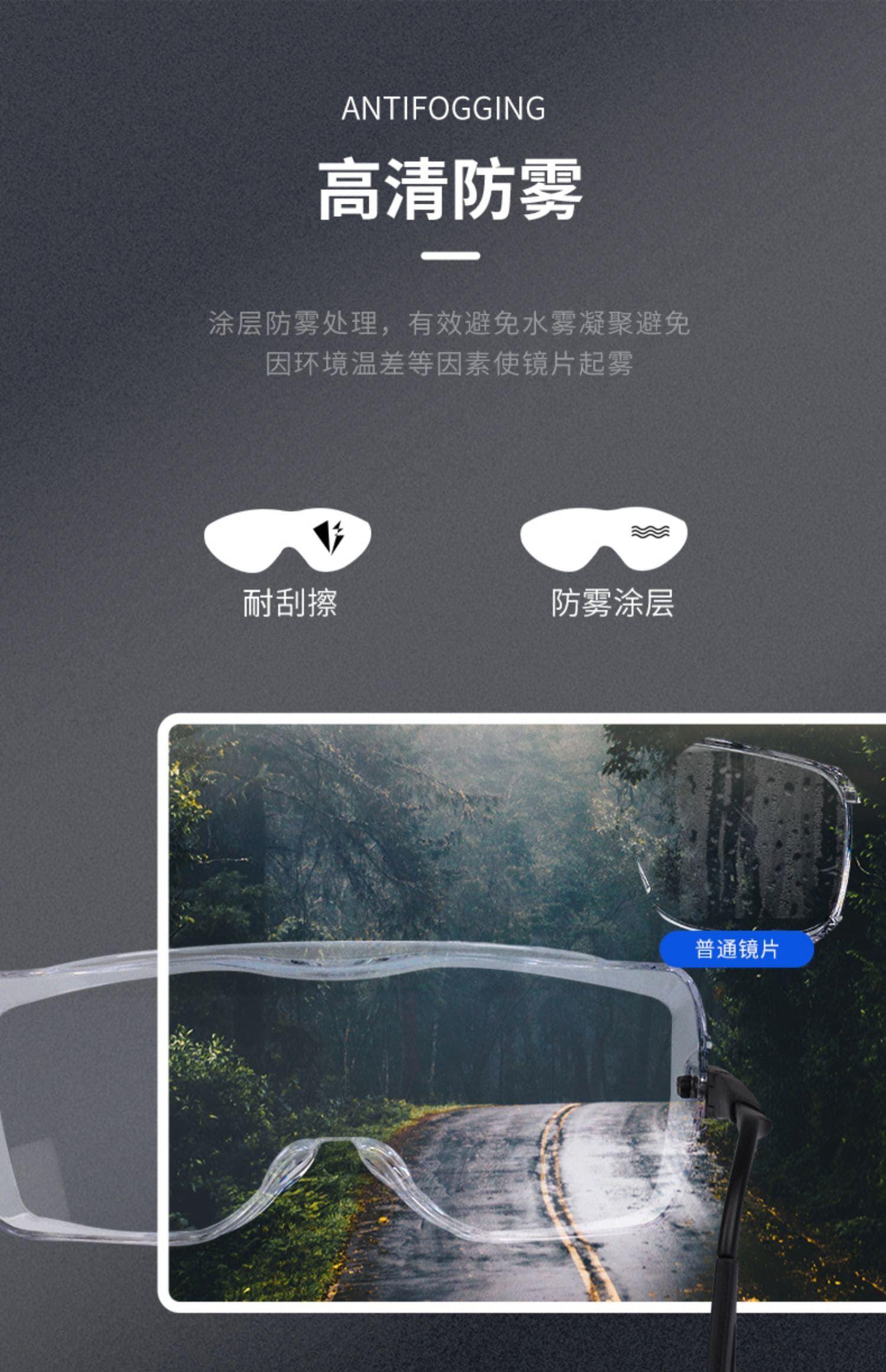 3M 12308 防护眼罩 （透明罩片、防雾、防紫外线）